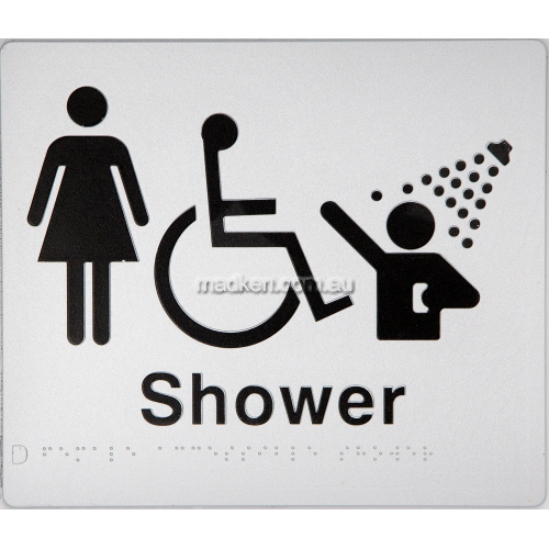 FDS Female Accessible Shower Sign Braille