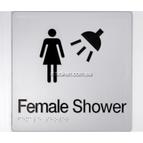 View FS Female Shower Sign Braille details.