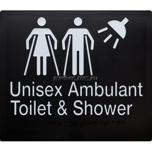 View MFATS Unisex Ambulant Toilet and Shower Sign Braille details.