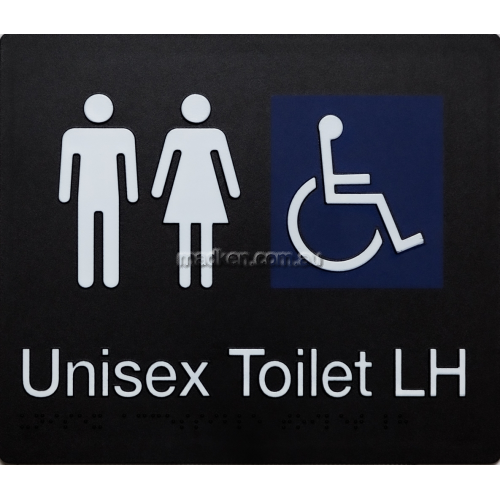 View MFDTLH Unisex Accessible Toilet Left Hand Sign Braille details.