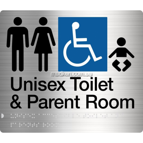 View MFDTP Unisex Accessible Toilet and Parent Room Sign Braille  details.
