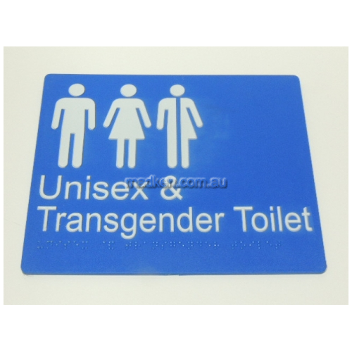 View TRANS Transgender Unisex Toilet Sign Braille details.