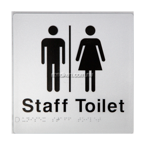 View Unisex Staff Toilet Amenity Sign Braille details.