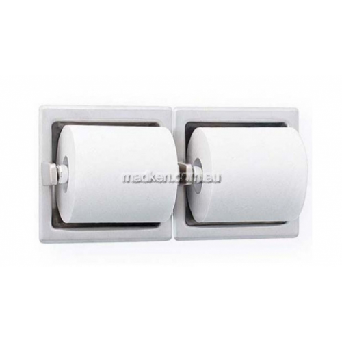5124 Dual Toilet Roll Holder Recessed No Hood