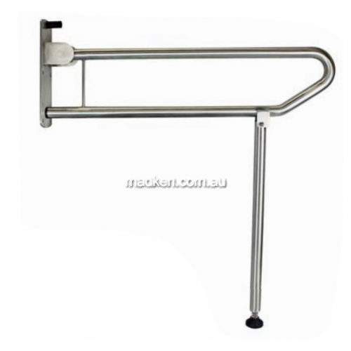 View 832-101 Bariatric Drop Down Grab Rail with Supporting Leg details.