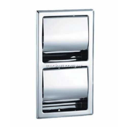 View 5127 Double Toilet Roll Holder Recessed Hooded details.