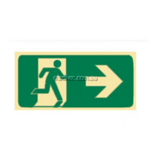 Brady 853361 Running Man Right Arrow Glow Exit Floor Sign