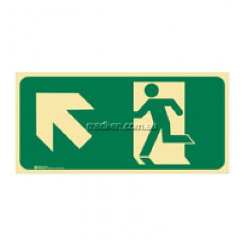 Brady 859124 Running Man Up Left Arrow Exit Floor Sign