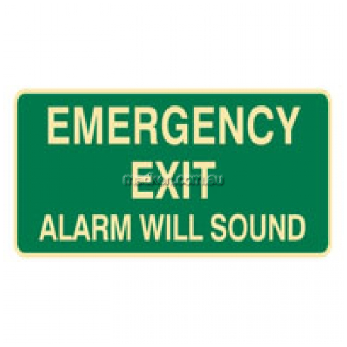 Emergency Exit, Alarm Will Sound, Sign