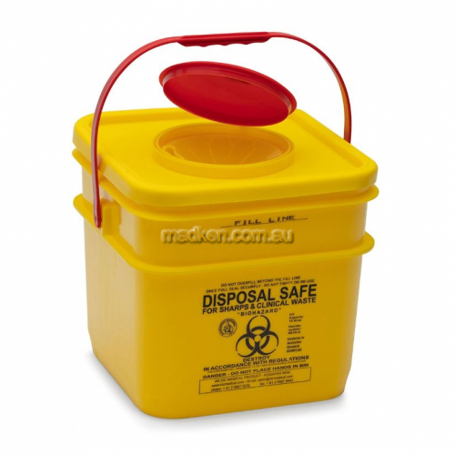 RE10LS Sharps Disposal Container Square 10L