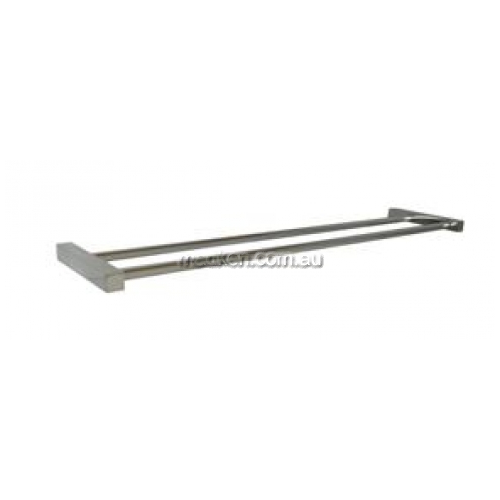 Towel Bar Double 600mm Square Mounting- PSS