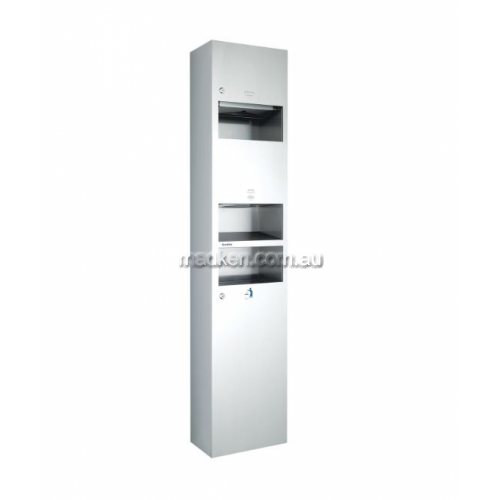 View 3 in 1 Combo Unit Towel Dispenser Hand Dryer and Waste Receptacle details.