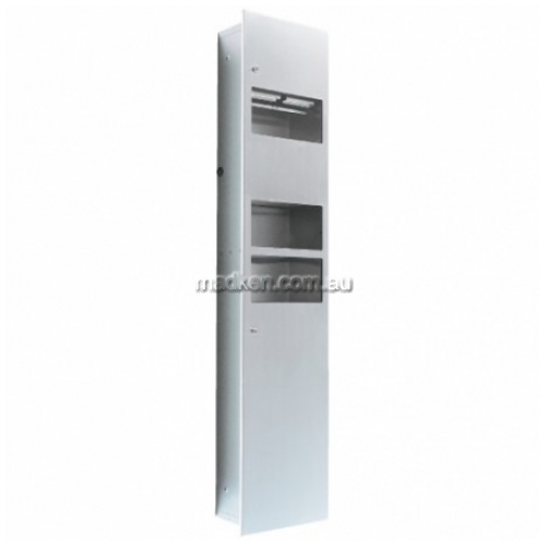 View 3 in 1 Combo Unit Towel Dispenser Hand Dryer and Waste Receptacle details.