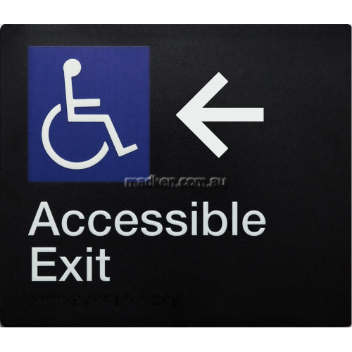 View Accessible Exit Left Arrow Sign Braille details.