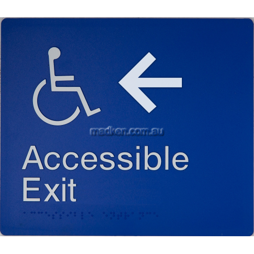 Accessible Exit Left Arrow Sign Braille