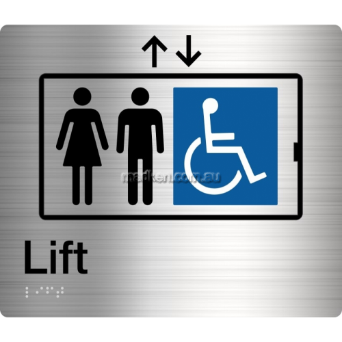 Accessible Lift Sign Braille