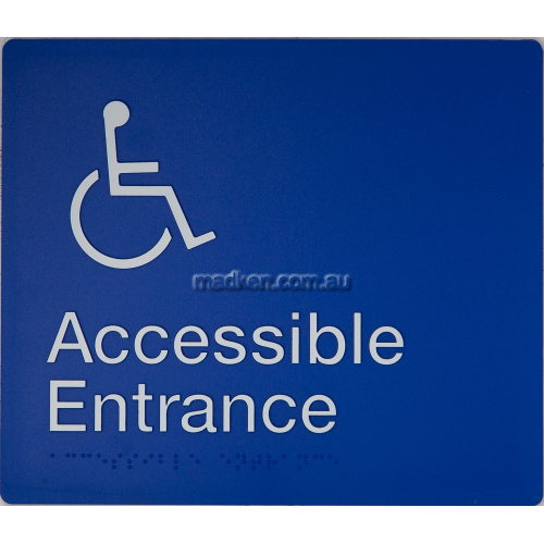 View AE Accessible Entrance Sign Braille details.