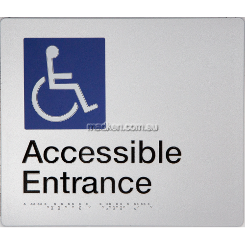 View AE Accessible Entrance Sign Braille details.