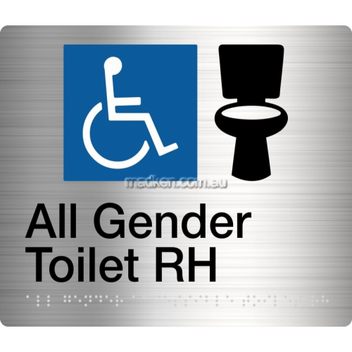 All Gender Accessible Toilet RH Sign Braille