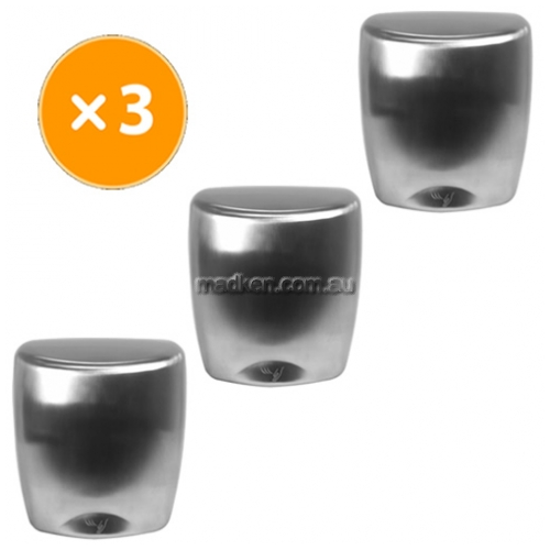 Set of 3 Stainless Hand Dryers