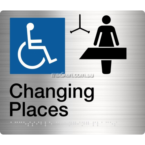 View CP Changing Places Sign Braille details.