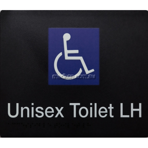 DTLH Accessible Toilet Left Hand Sign Braille