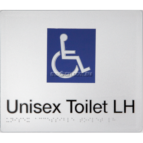 View DTLH Accessible Toilet Left Hand Sign Braille details.