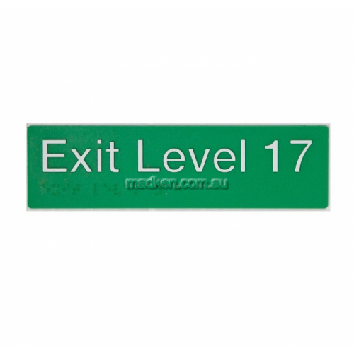 View EL17 Exit Sign Level 17 Braille details.