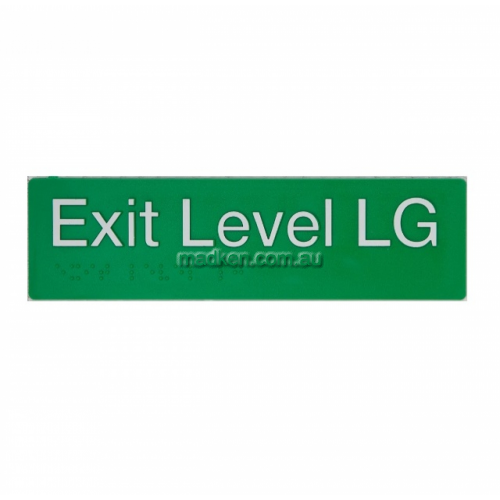View ELG Exit Sign Lower Ground Floor Braille details.