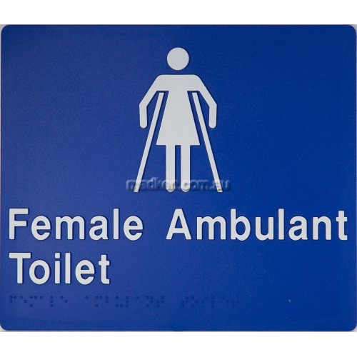FAT Female Ambulant Toilet Sign Braille