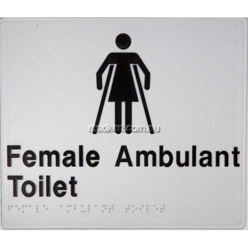 FAT Female Ambulant Toilet Sign Braille