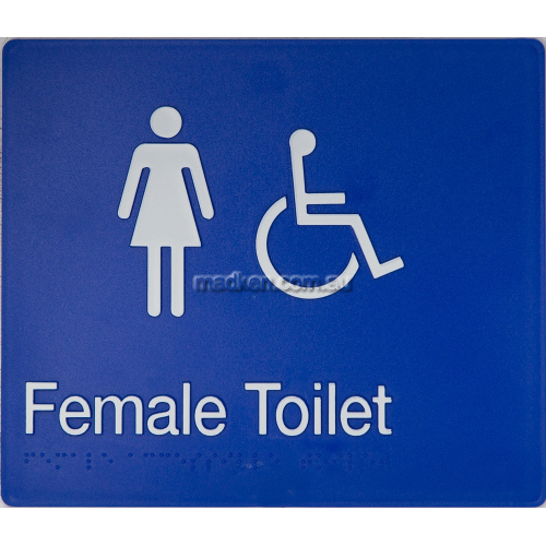 View FDT Female Accessible Toilet Sign Braille details.