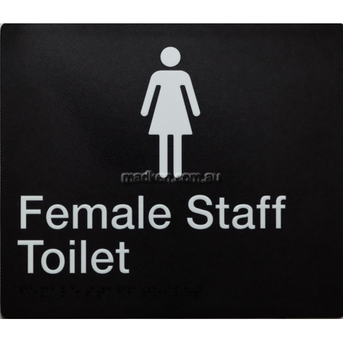 Female Staff Toilet Amenity Sign Braille