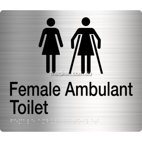FFAT Female Toilet and Female Ambulant Toilet Sign Braille