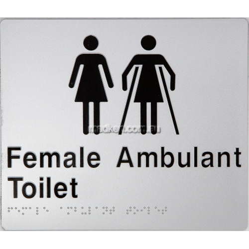 FFAT Female Toilet and Female Ambulant Toilet Sign Braille