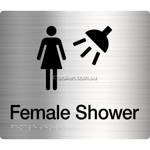View FS Female Shower Sign Braille details.