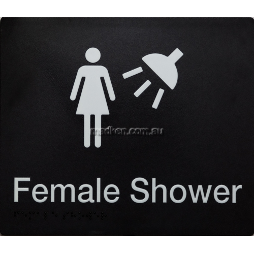 View FS Female Shower Sign Braille details.