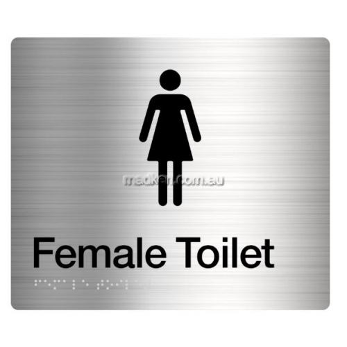View FT Female Toilet Sign Braille details.