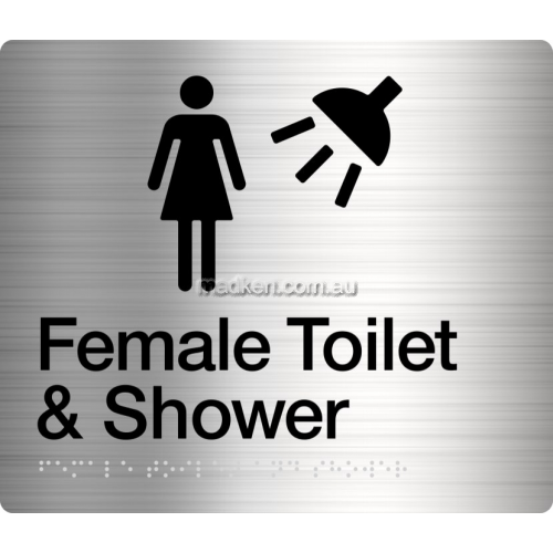 View FTS Female Toilet and Shower Sign Braille details.