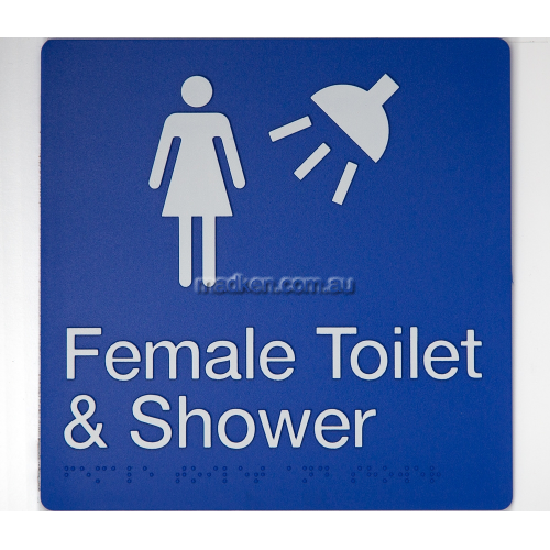 View FTS Female Toilet and Shower Sign Braille details.