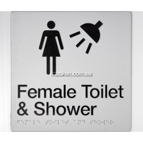 View FTS Female Toilet and Shower Sign Braille details.