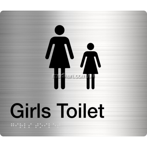 View GT Girls Toilet Sign Braille details.