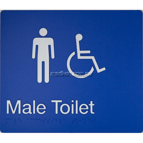 View MDT Male Accessible Toilet Sign Braille details.