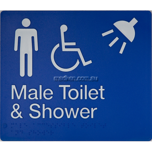 View MDTS Accessible Male Toilet and Shower Sign Braille details.