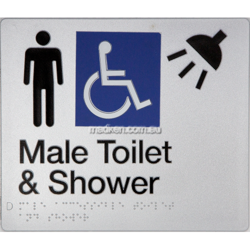 View MDTS Accessible Male Toilet and Shower Sign Braille details.