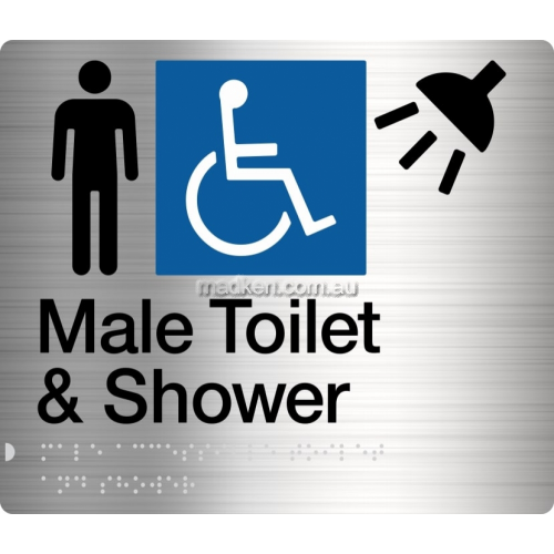 View MDTS Accessible Male Toilet and Shower Sign Braille details.