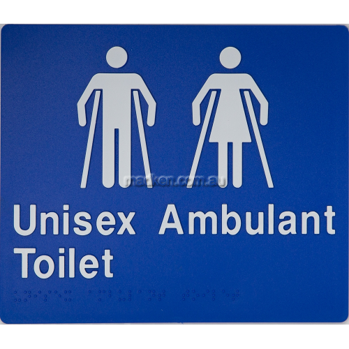 View MFAT Unisex Ambulant Toilet Sign Braille details.