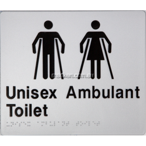 View MFAT Unisex Ambulant Toilet Sign Braille details.