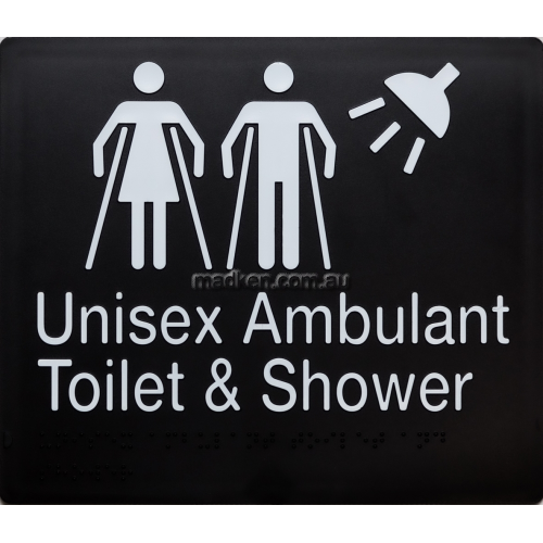 MFATS Unisex Ambulant Toilet and Shower Sign Braille