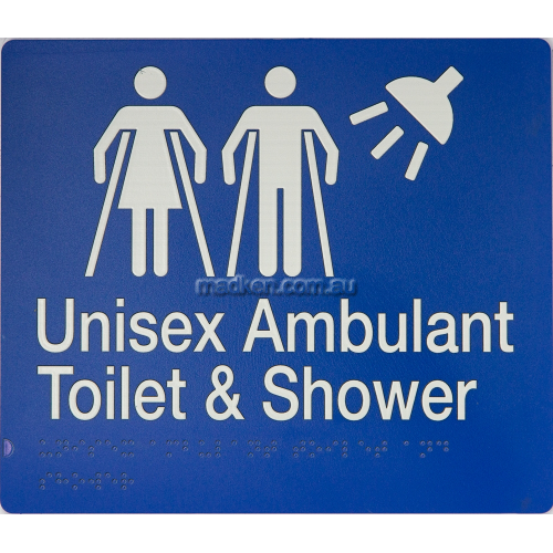 View MFATS Unisex Ambulant Toilet and Shower Sign Braille details.